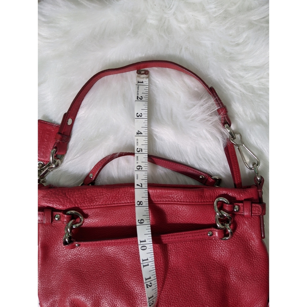 Authentic Coach Carly Scarlet Ruby Red Leather Ba… - image 2